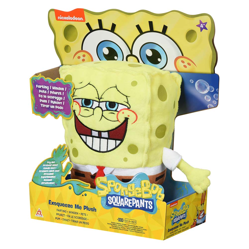 რბილი სათამაშო SpongeBob EU690902 Exsqueeze Me Plush SpongeBob Fart.